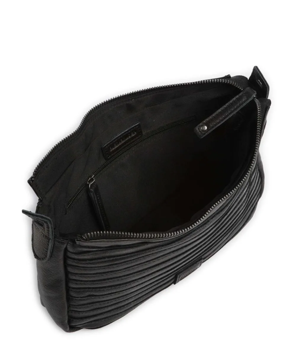 Bestseller Umhängetasche genarbtes Leder schwarz