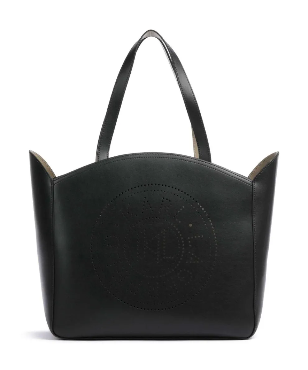 K/Circle Large Shopper fein genarbtes Rindsleder schwarz