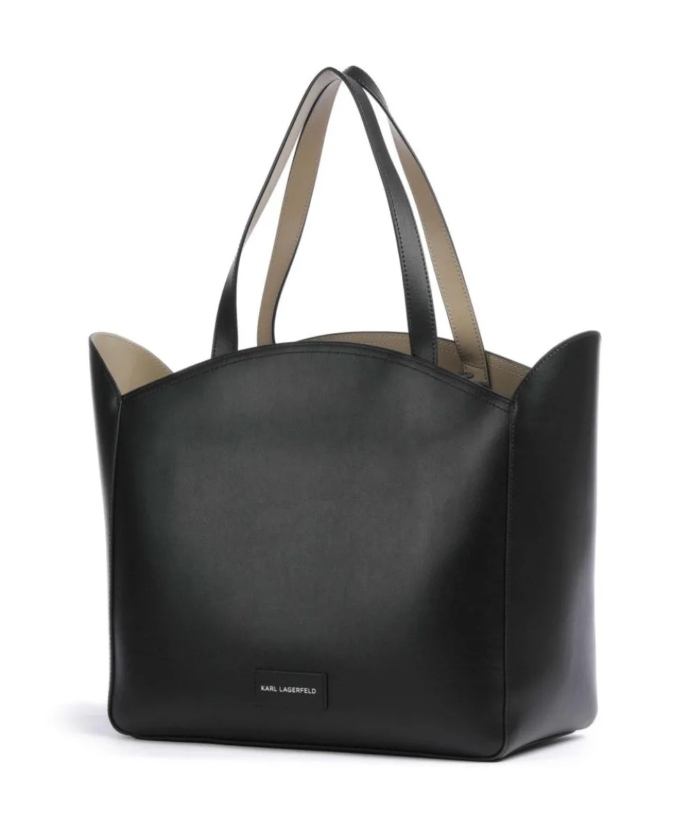 K/Circle Large Shopper fein genarbtes Rindsleder schwarz