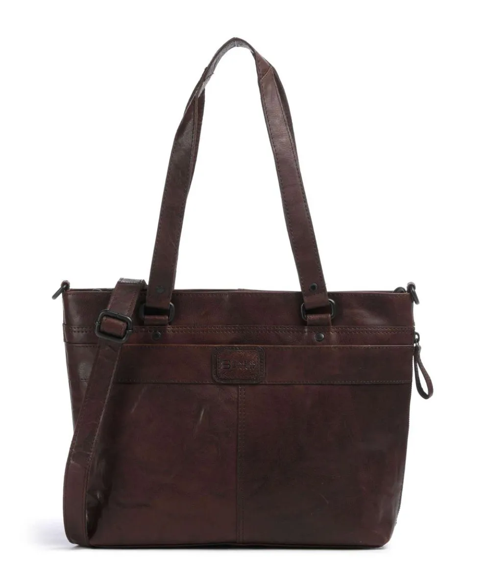 Bronco Lavendar Shopper 13″ fein genarbtes Leder dunkelbraun