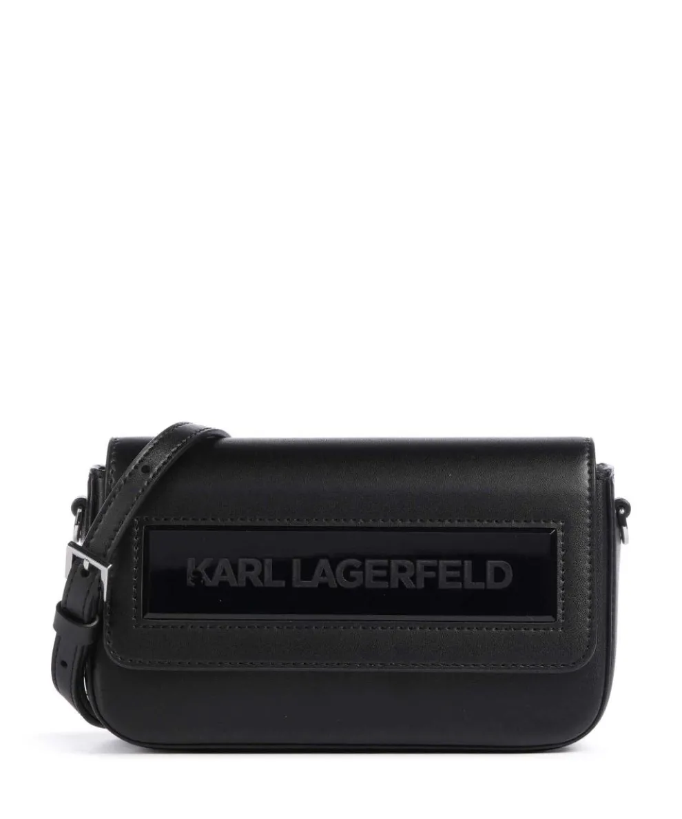 Ikon K Small Umhängetasche recyceltes Leder schwarz