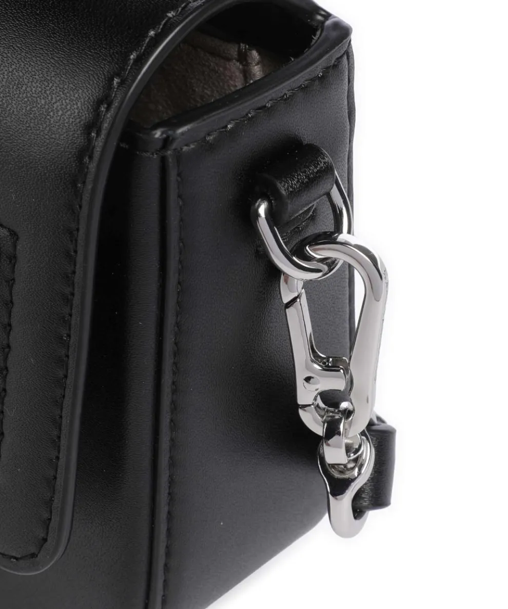 Ikon K Small Umhängetasche recyceltes Leder schwarz