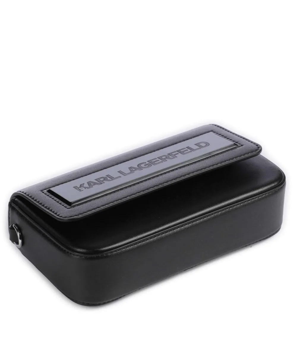 Ikon K Small Umhängetasche recyceltes Leder schwarz