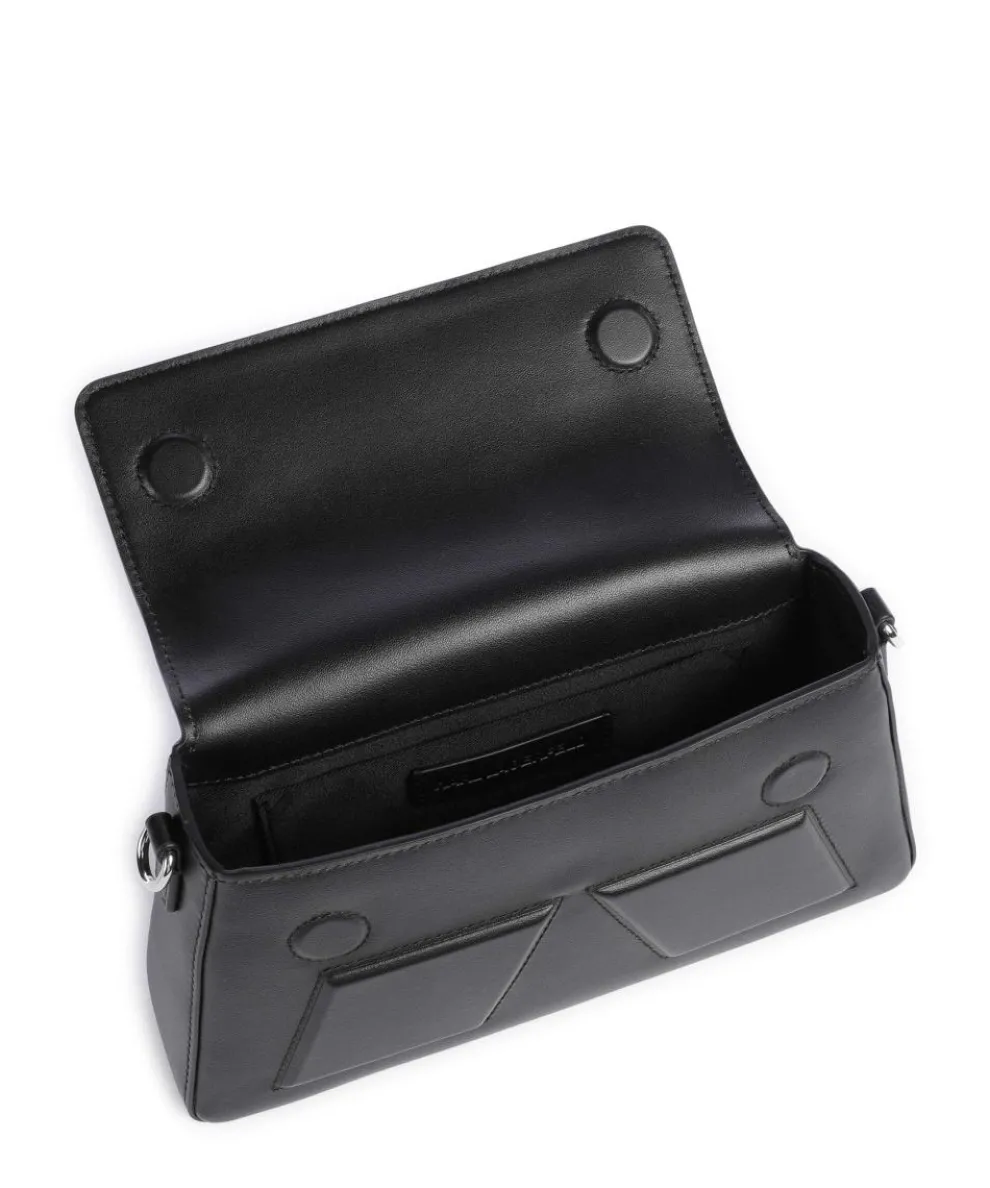 Ikon K Umhängetasche fein genarbtes Rindsleder schwarz