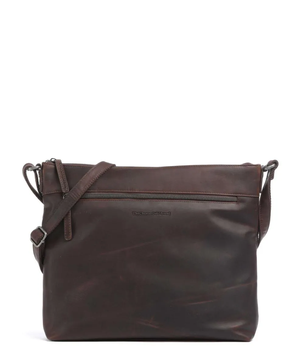 Cow Wax Pull Up Cartagena Umhängetasche Rindsleder dunkelbraun