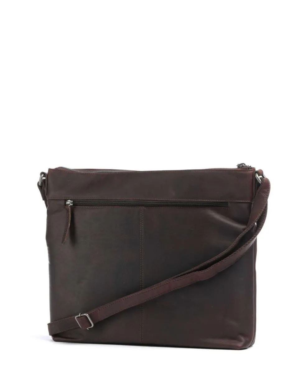 Cow Wax Pull Up Cartagena Umhängetasche Rindsleder dunkelbraun