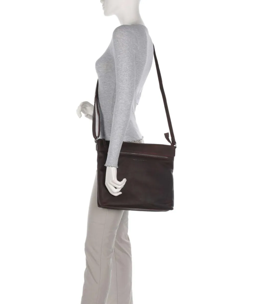 Cow Wax Pull Up Cartagena Umhängetasche Rindsleder dunkelbraun