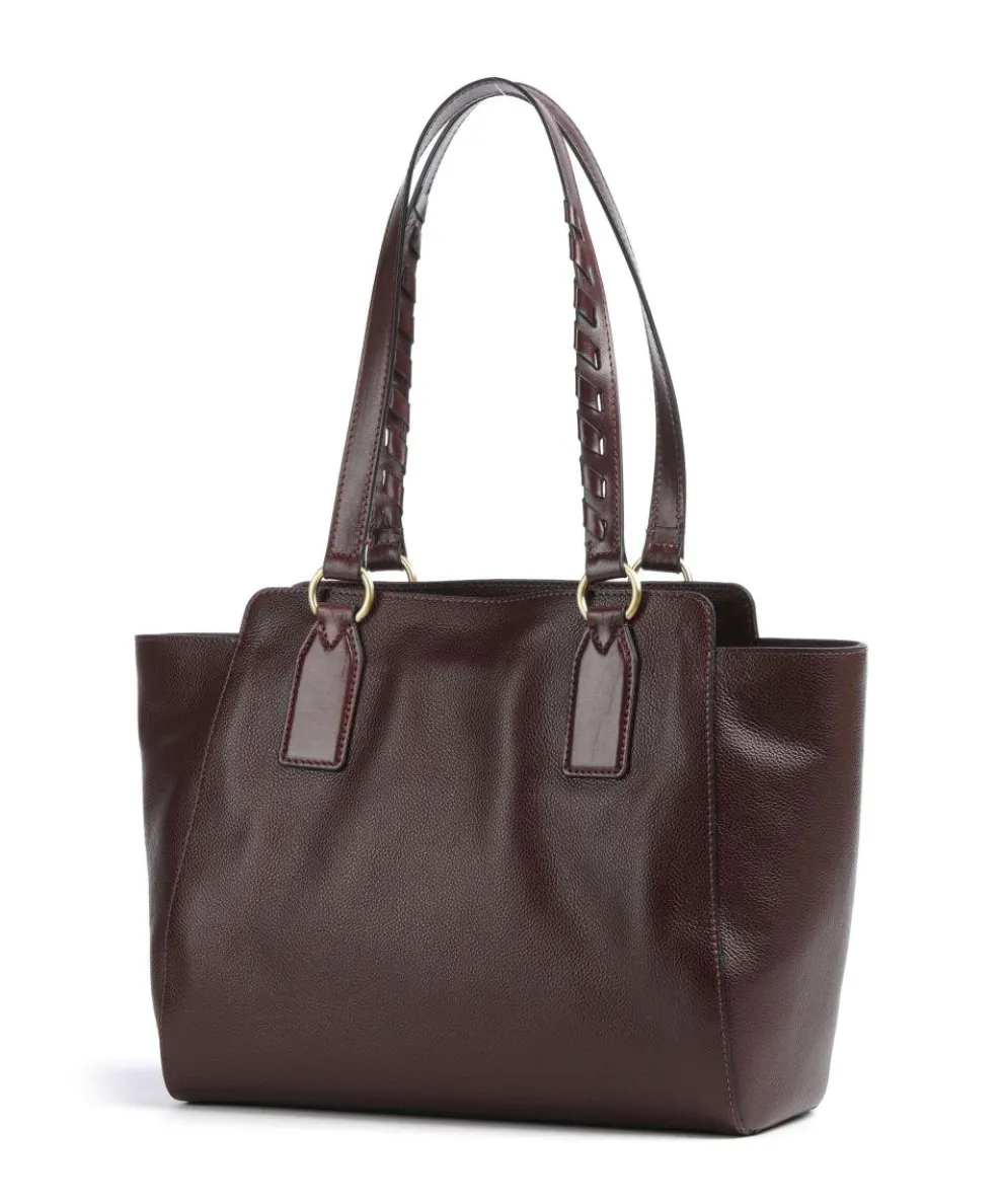 Ines Shopper genarbtes Rindsleder dunkelrot