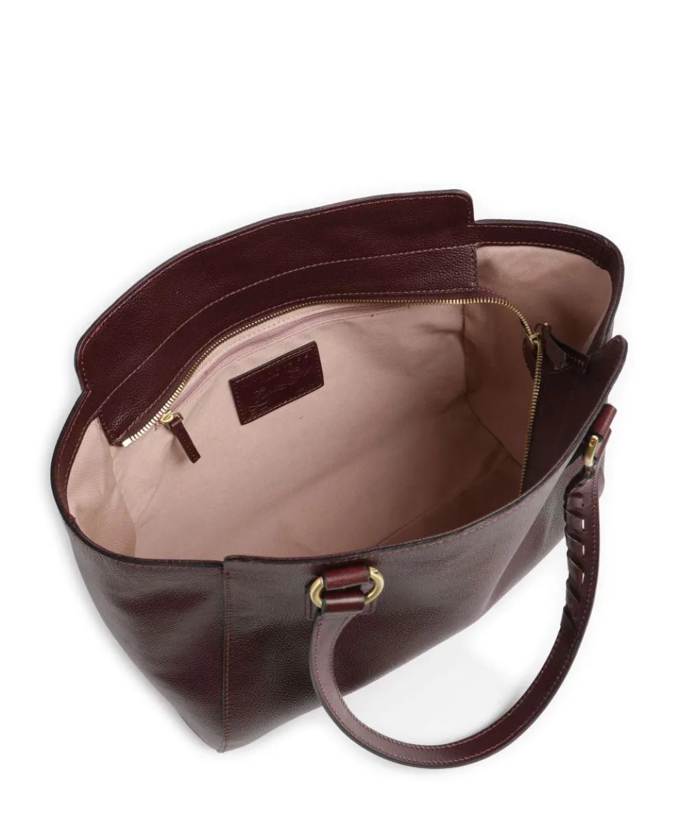 Ines Shopper genarbtes Rindsleder dunkelrot