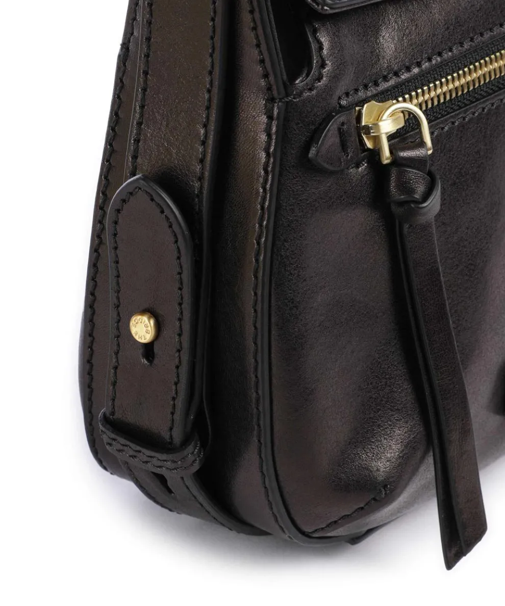 Ingrid Schultertasche fein genarbtes Rindsleder schwarz