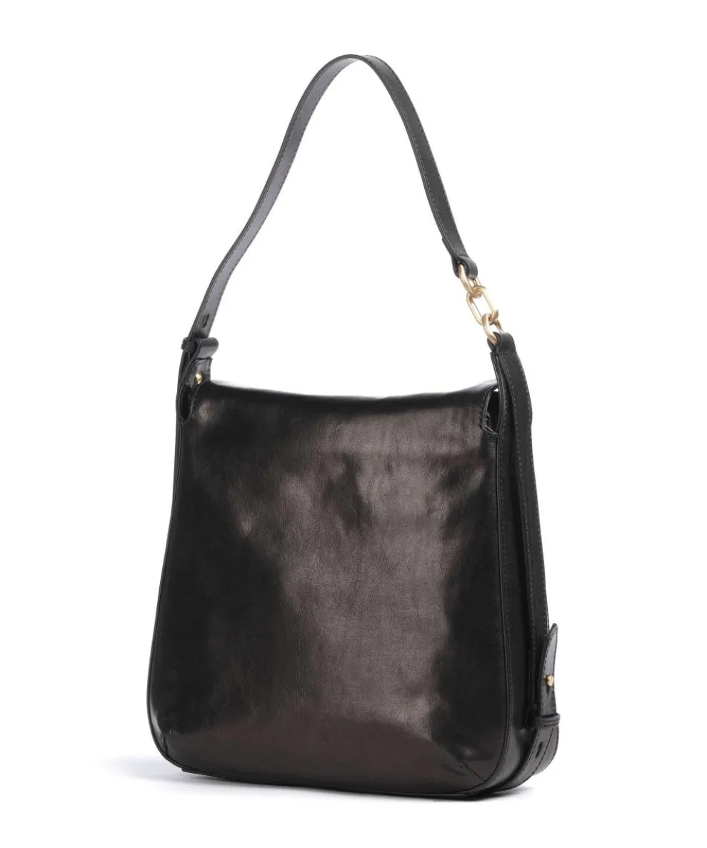 Ingrid Schultertasche fein genarbtes Rindsleder schwarz