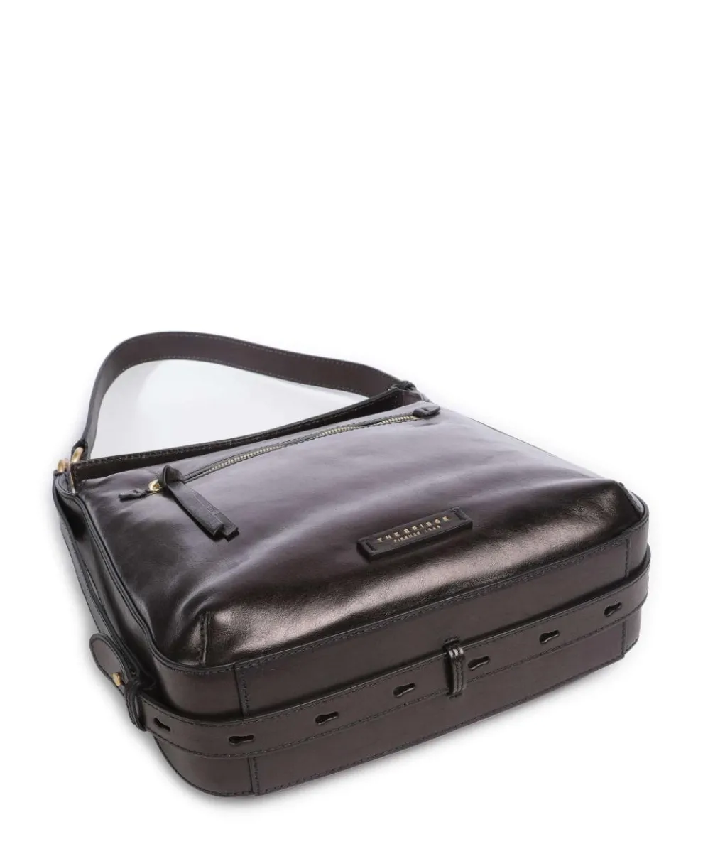 Ingrid Schultertasche fein genarbtes Rindsleder schwarz