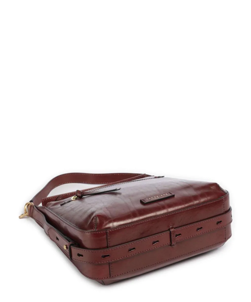 Ingrid Schultertasche fein genarbtes Rindsleder dunkelrot