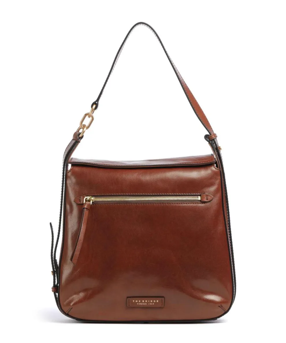 Ingrid Schultertasche fein genarbtes Rindsleder braun