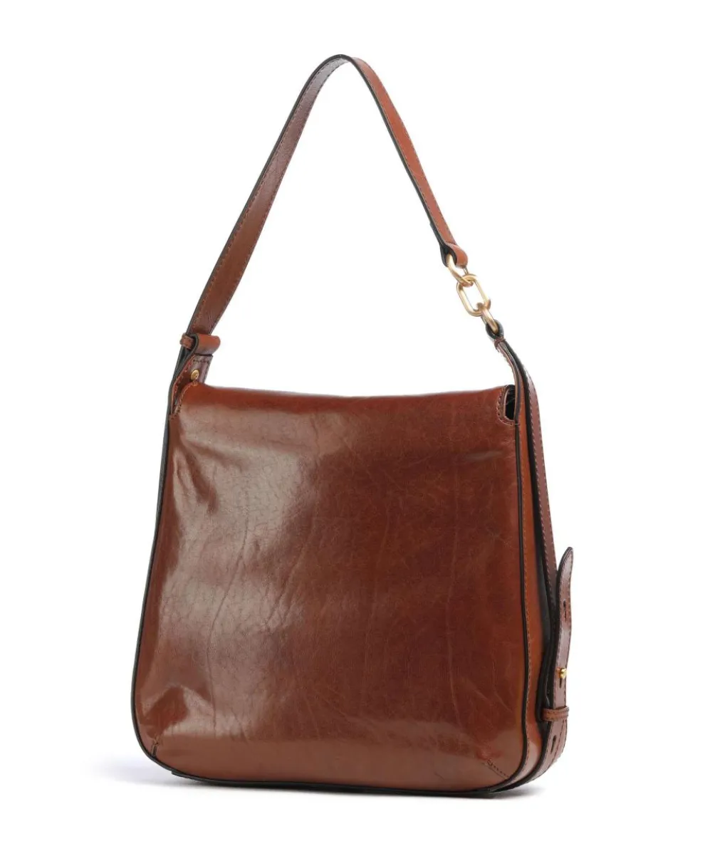 Ingrid Schultertasche fein genarbtes Rindsleder braun