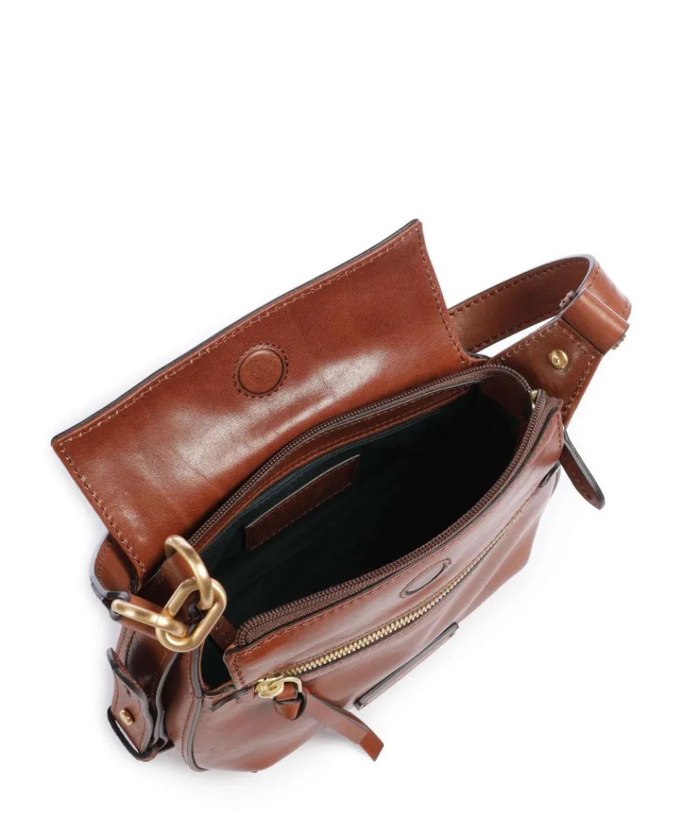 Ingrid Schultertasche fein genarbtes Rindsleder braun