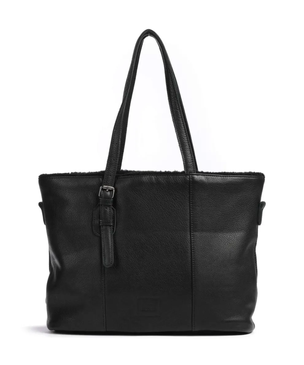 Inside Out Shopper genarbtes Leder schwarz