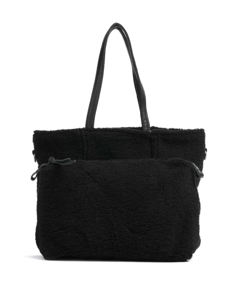 Inside Out Shopper genarbtes Leder schwarz