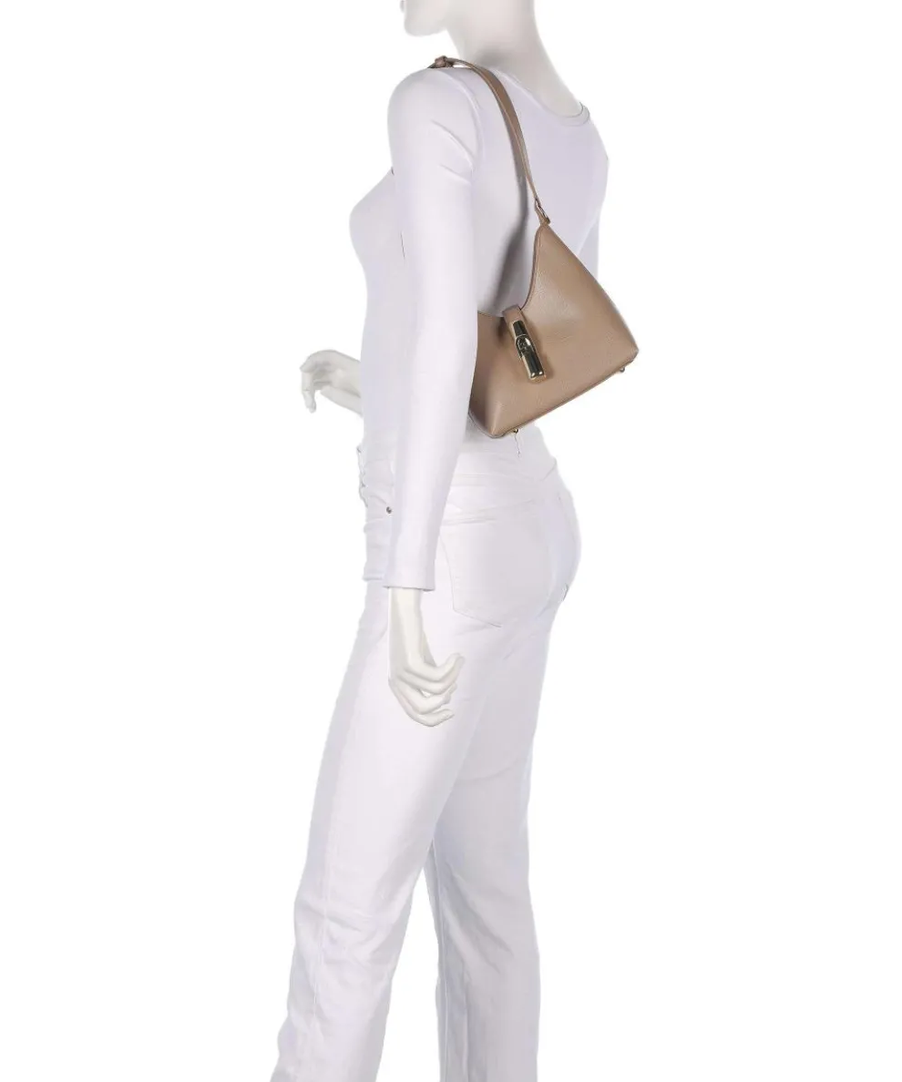 Iride Mini Schultertasche genarbtes Leder taupe