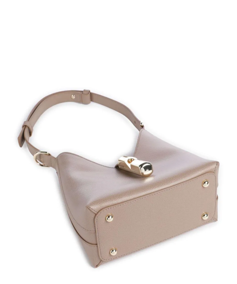 Iride Mini Schultertasche genarbtes Leder taupe