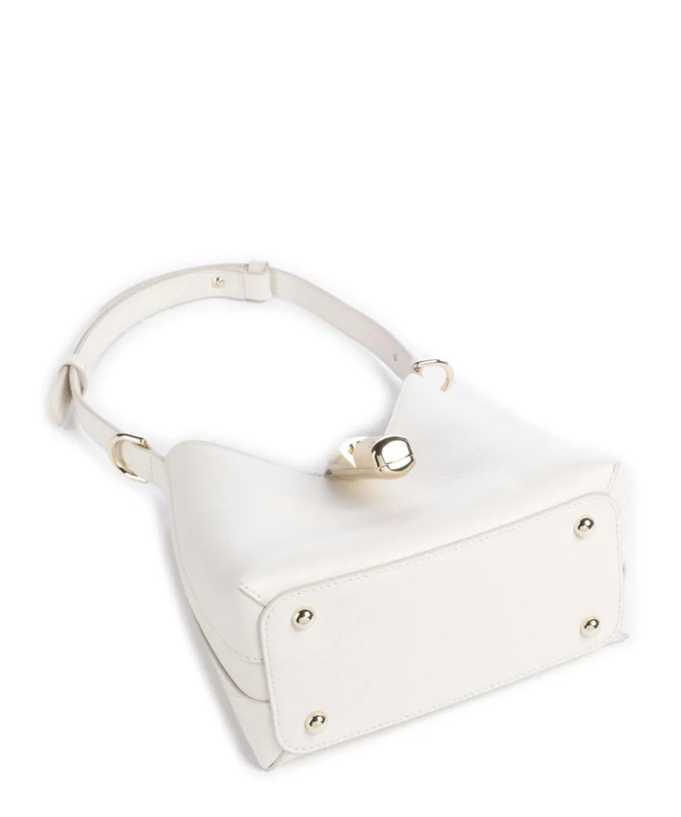 Iride Mini Schultertasche genarbtes Leder creme