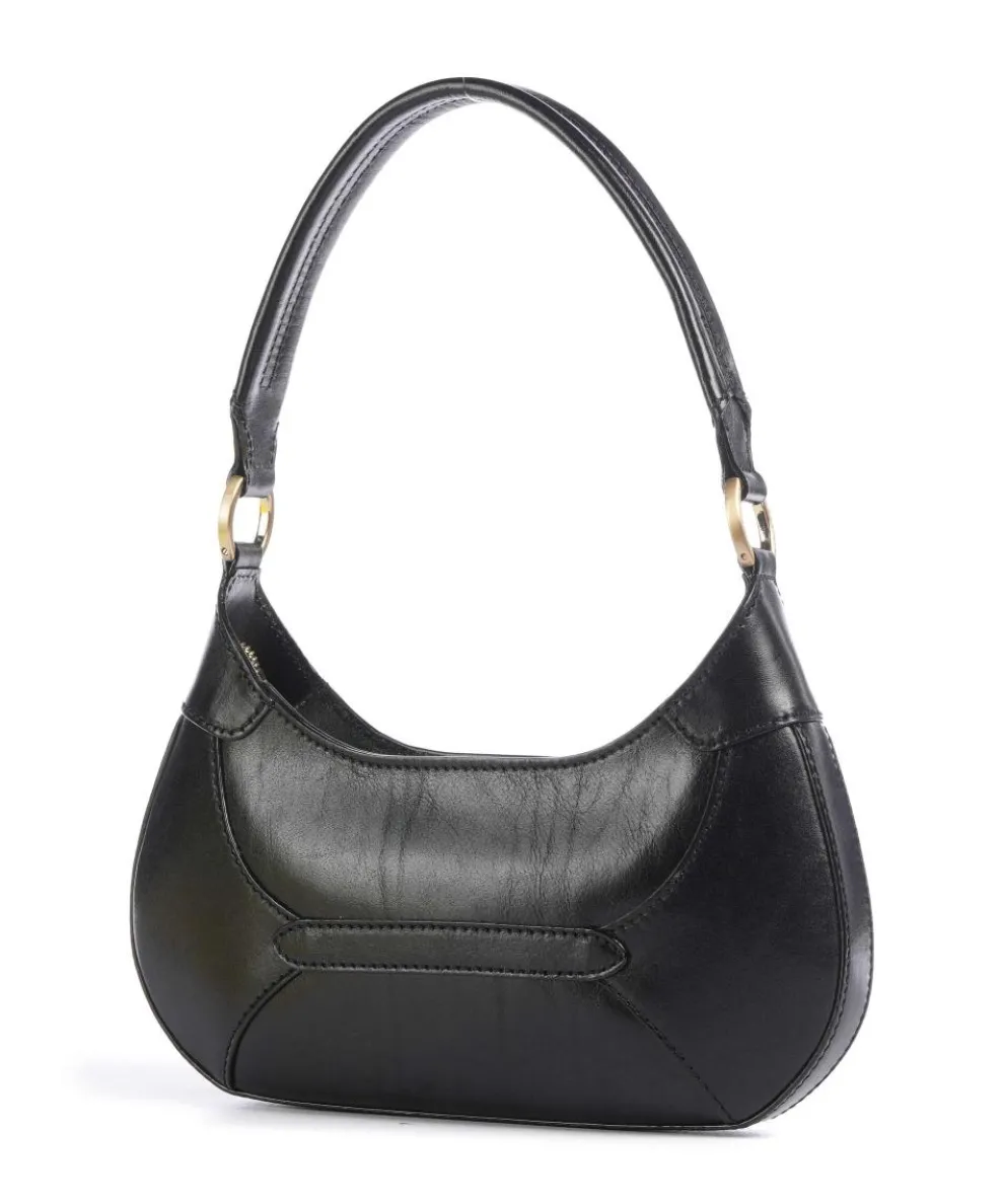 Isabella Schultertasche fein genarbtes Rindsleder schwarz