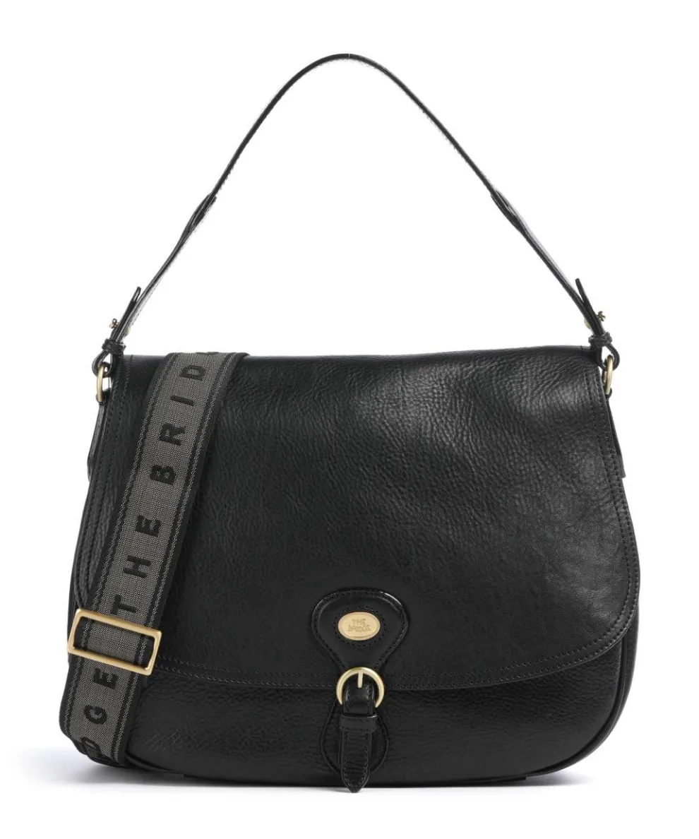 Isadora Schultertasche genarbtes Rindsleder schwarz