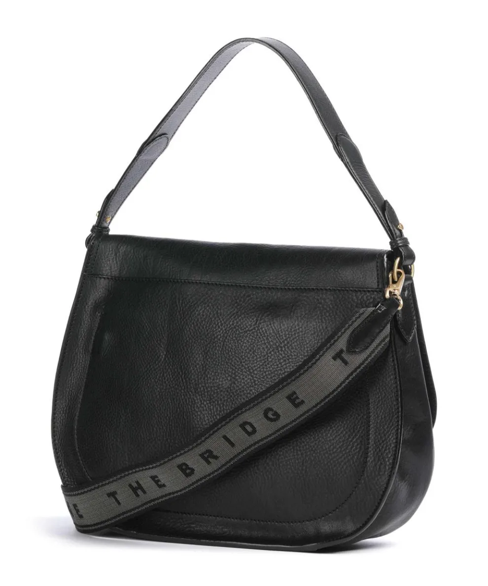 Isadora Schultertasche genarbtes Rindsleder schwarz