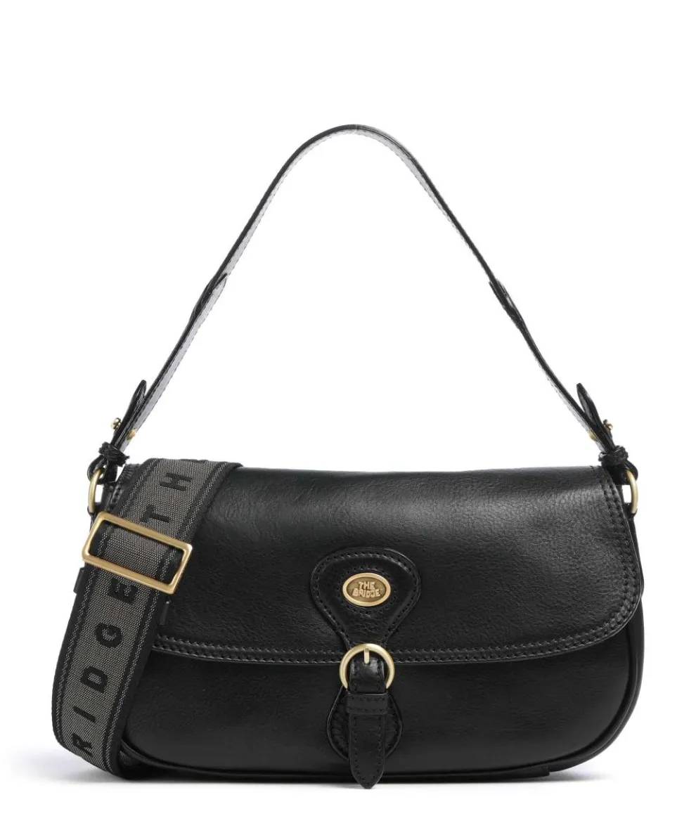 Isadora Schultertasche genarbtes Rindsleder schwarz