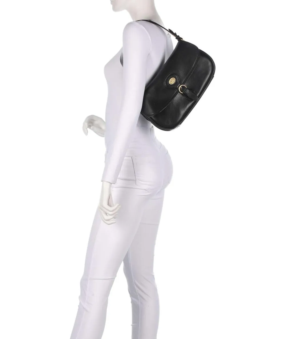 Isadora Schultertasche genarbtes Rindsleder schwarz