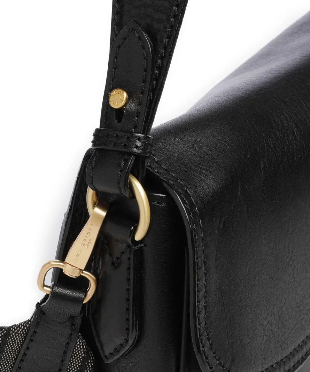 Isadora Schultertasche genarbtes Rindsleder schwarz