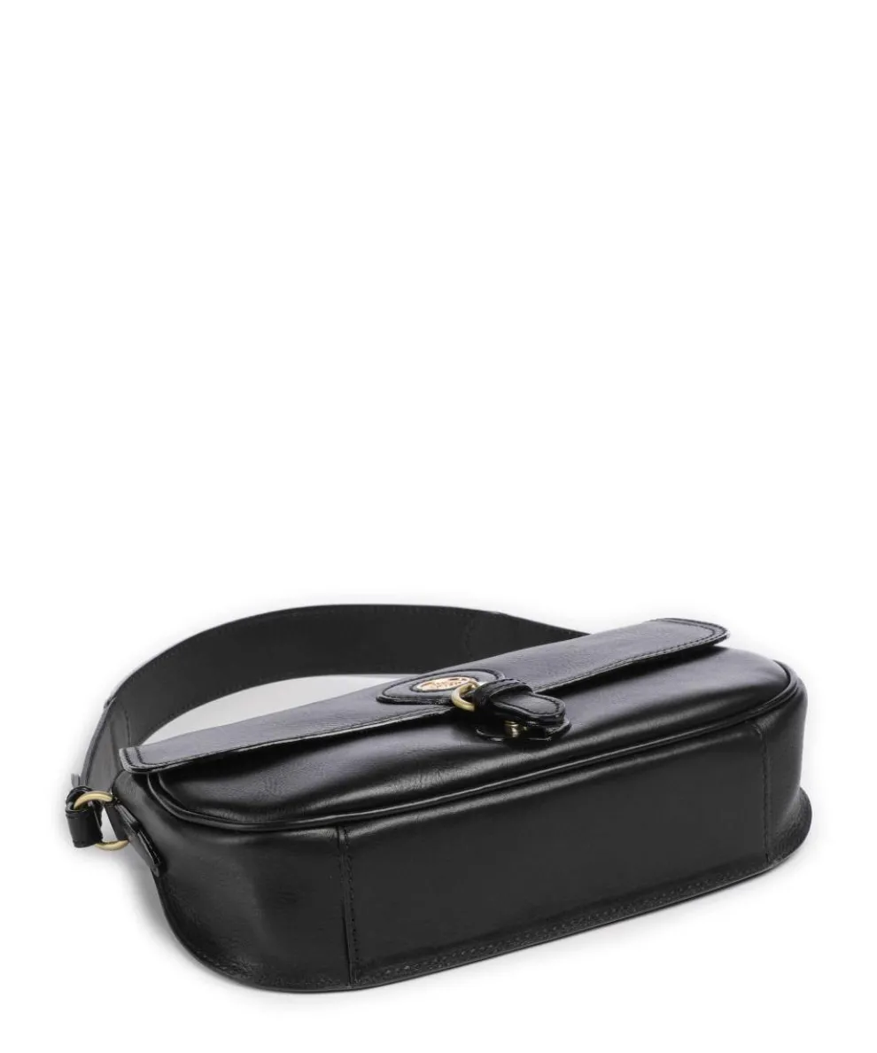 Isadora Schultertasche genarbtes Rindsleder schwarz