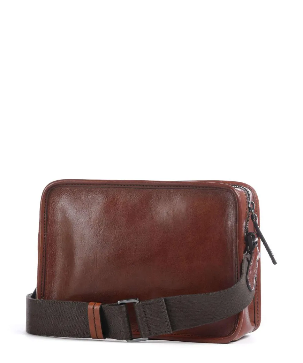 Isaia Umhängetasche fein genarbtes Rindsleder braun