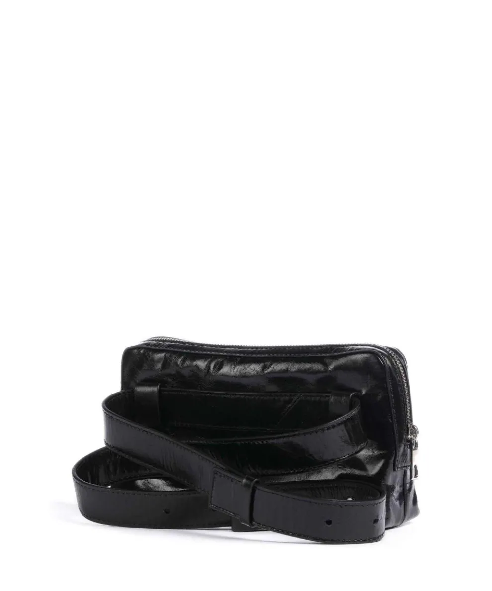 Elvira Paper Touch Crinkle Gürteltasche fein genarbtes Leder schwarz