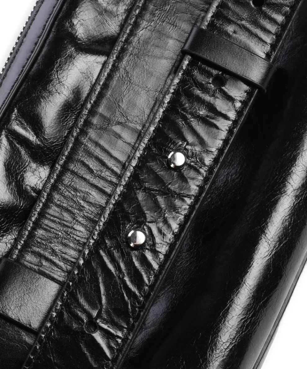 Elvira Paper Touch Crinkle Gürteltasche fein genarbtes Leder schwarz