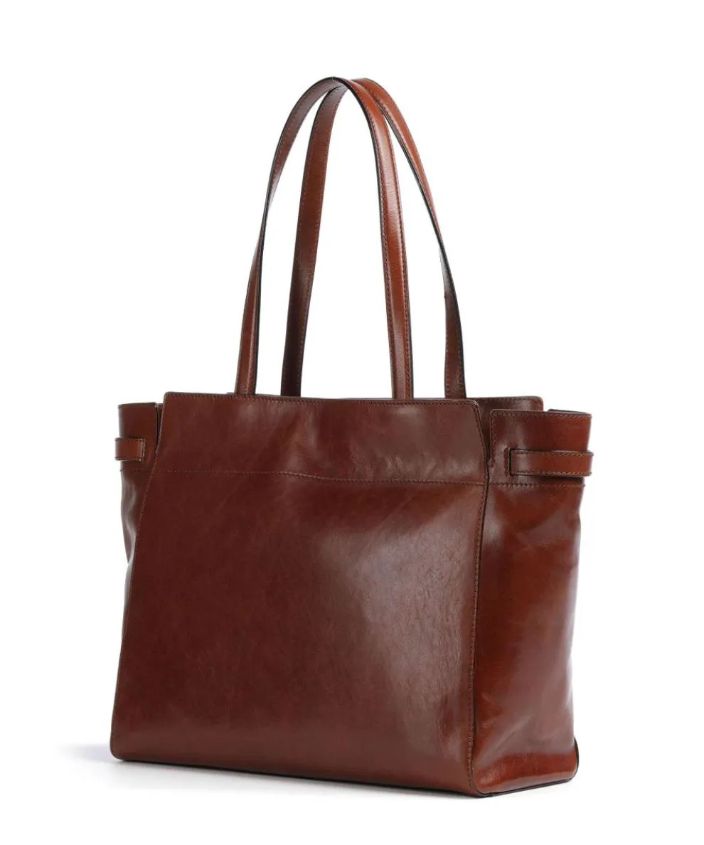 Isotta Shopper fein genarbtes Rindsleder braun