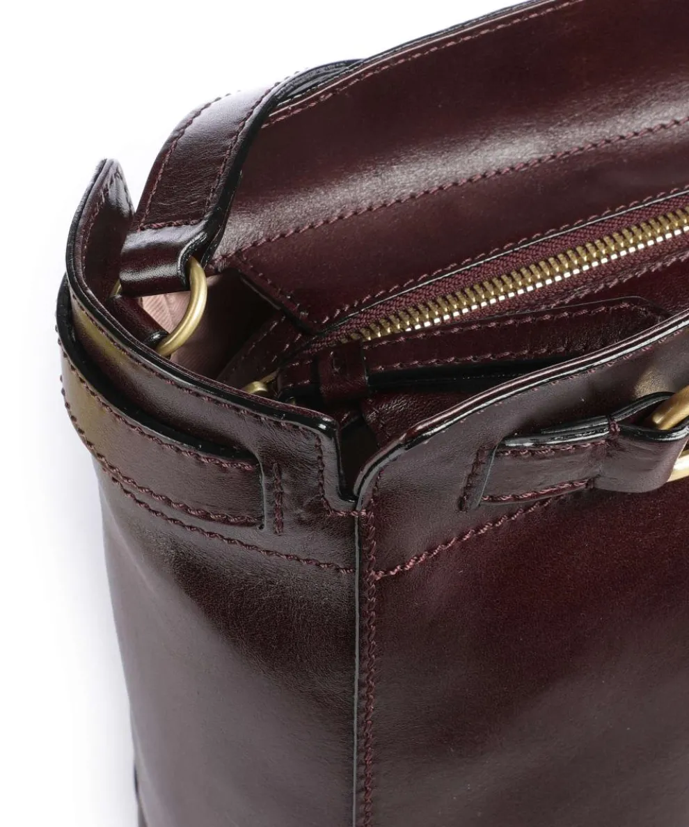 Isotta Umhängetasche fein genarbtes Rindsleder dunkelrot