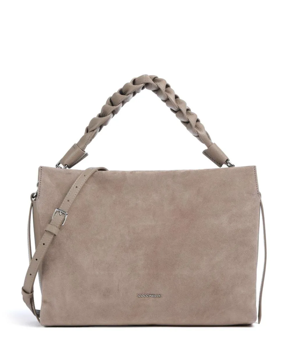 Boheme Suede Beuteltasche aufgerautes Rindsleder taupe