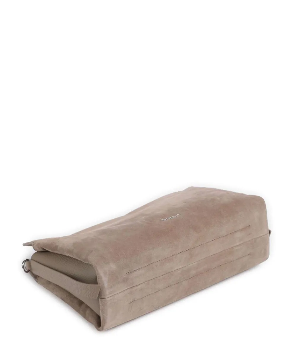 Boheme Suede Beuteltasche aufgerautes Rindsleder taupe