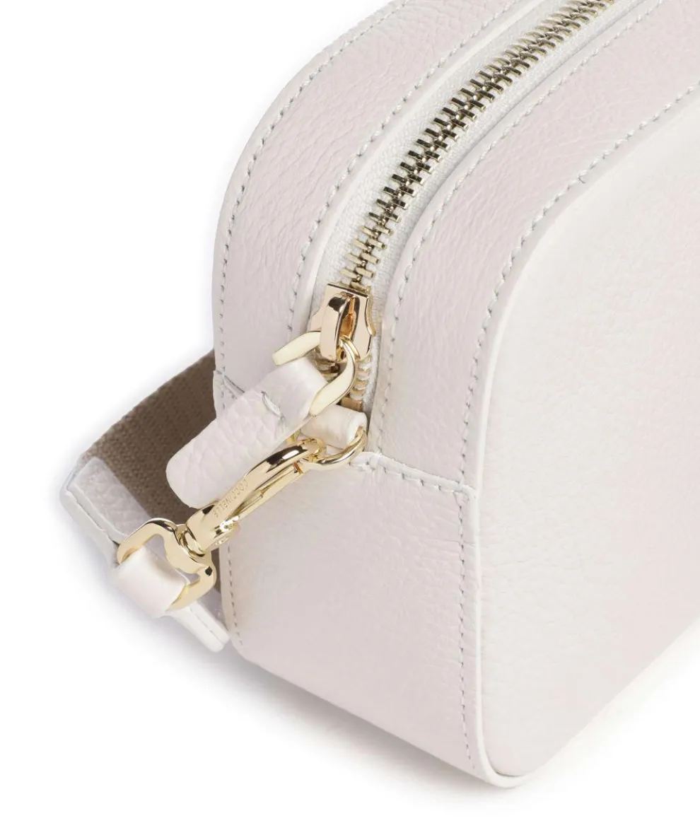 Tebe Umhängetasche genarbtes Leder weiß