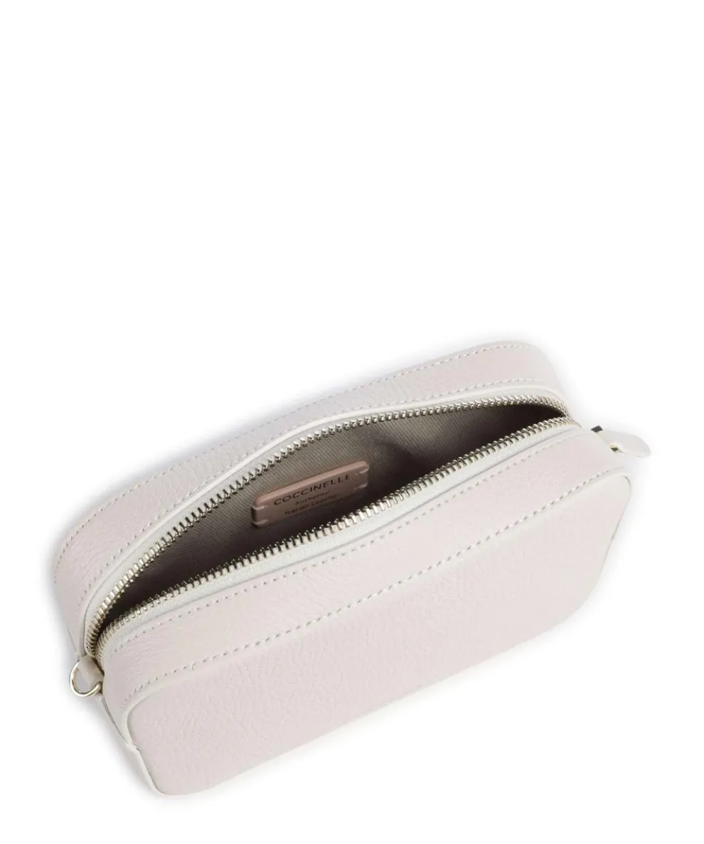 Tebe Umhängetasche genarbtes Leder weiß