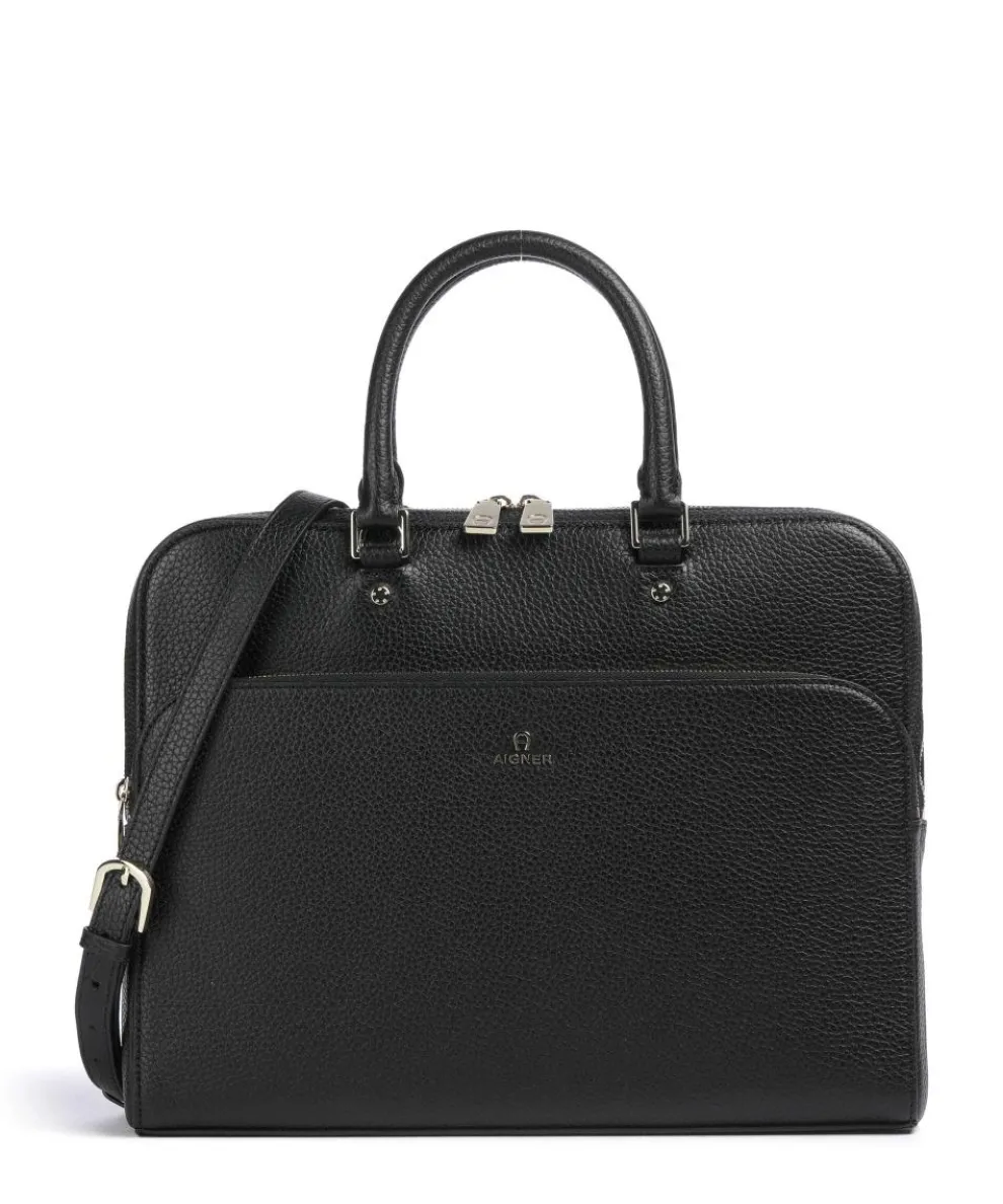 Ivy L Aktentasche 14″ genarbtes Rindsleder schwarz