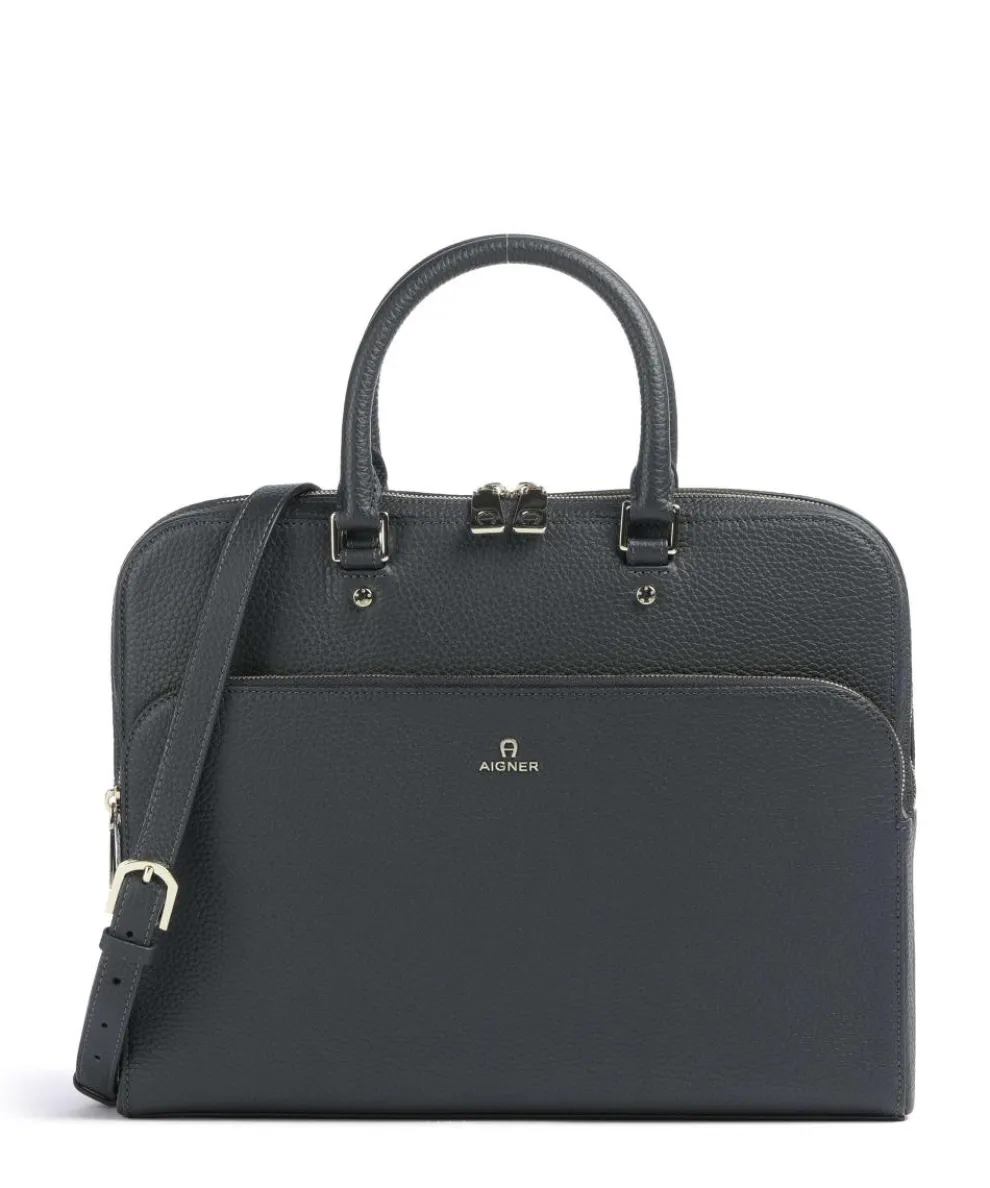 Ivy L Aktentasche 14″ genarbtes Rindsleder dunkelblau