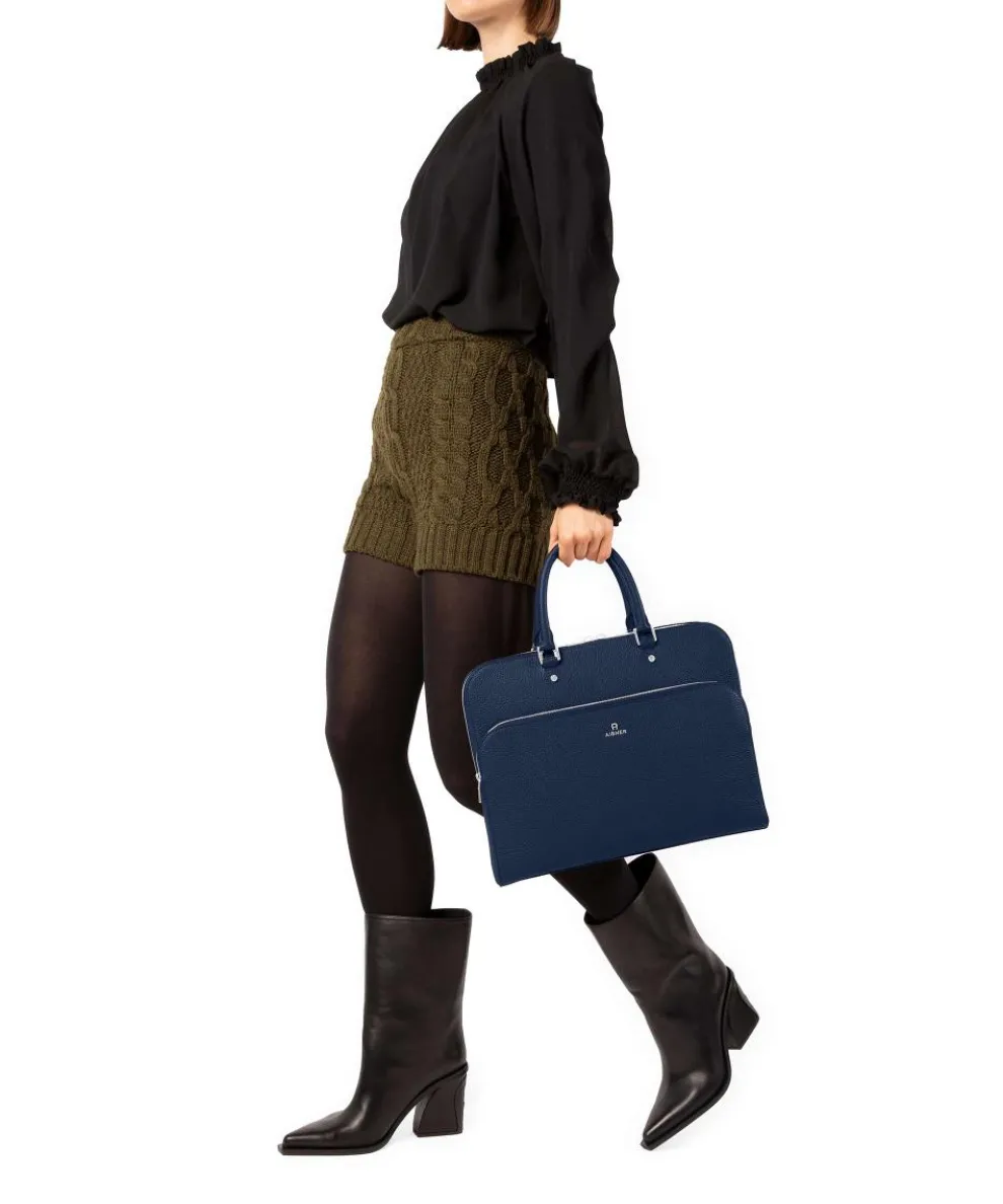 Ivy L Aktentasche 14″ genarbtes Rindsleder dunkelblau