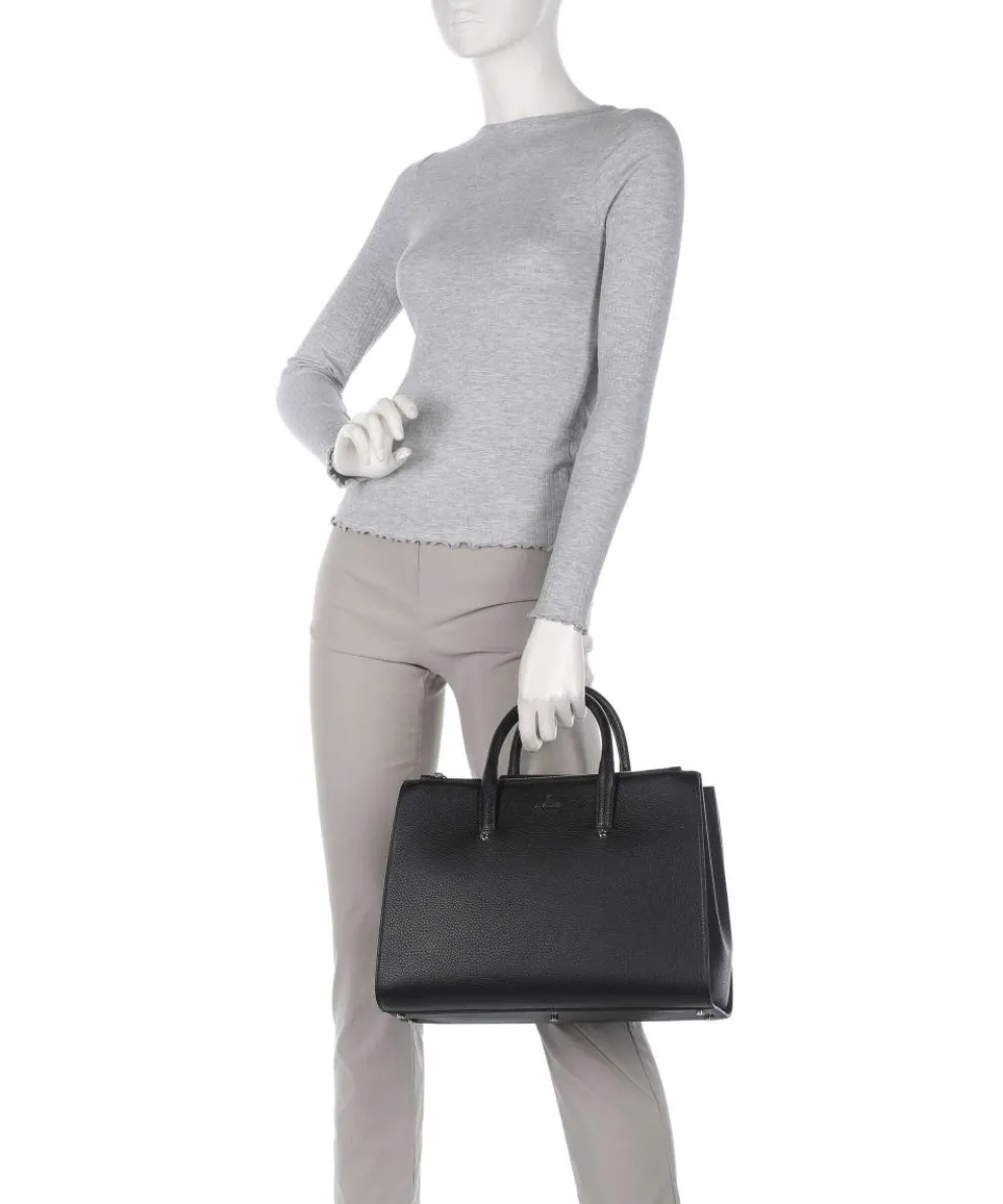 Ivy L Handtasche genarbtes Rindsleder schwarz