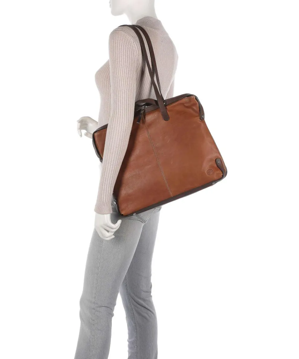 Ivy lane Aktentasche 13″ genarbtes Rindsleder cognac