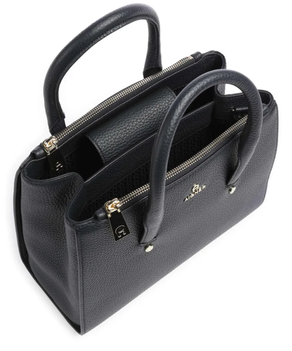 Ivy M Handtasche genarbtes Rindsleder navy