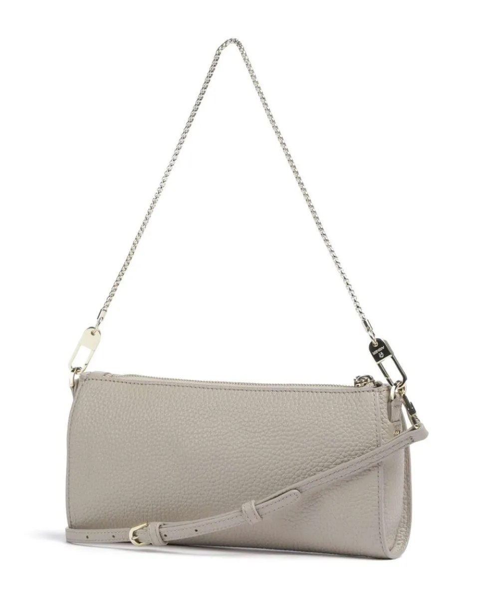 Ivy S Schultertasche genarbtes Rindsleder beige