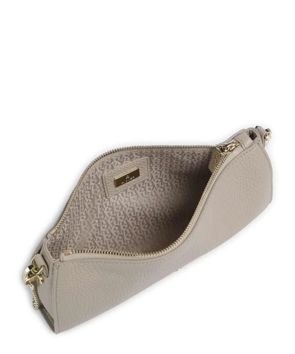 Ivy S Schultertasche genarbtes Rindsleder beige