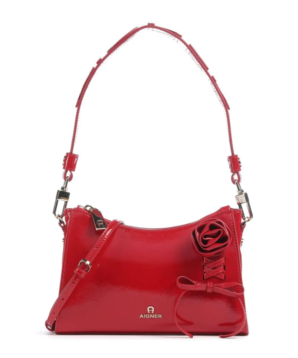 Ivy S Schultertasche Lackleder rot